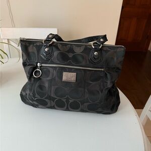 Coach Dark Gray Signature Tote